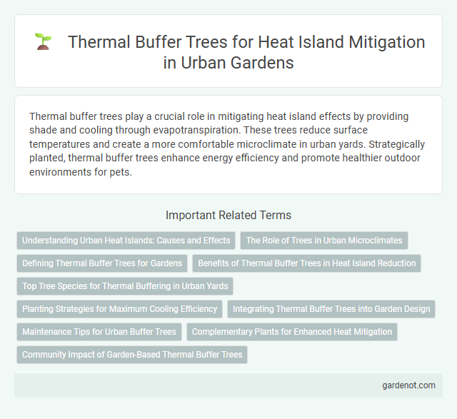 Thermal Buffer Trees for Heat Island Mitigation in Urban Gardens