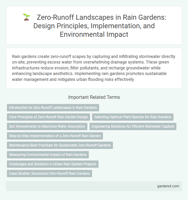 Zero-Runoff Landscapes in Rain Gardens: Design Principles, Implementation, and Environmental Impact